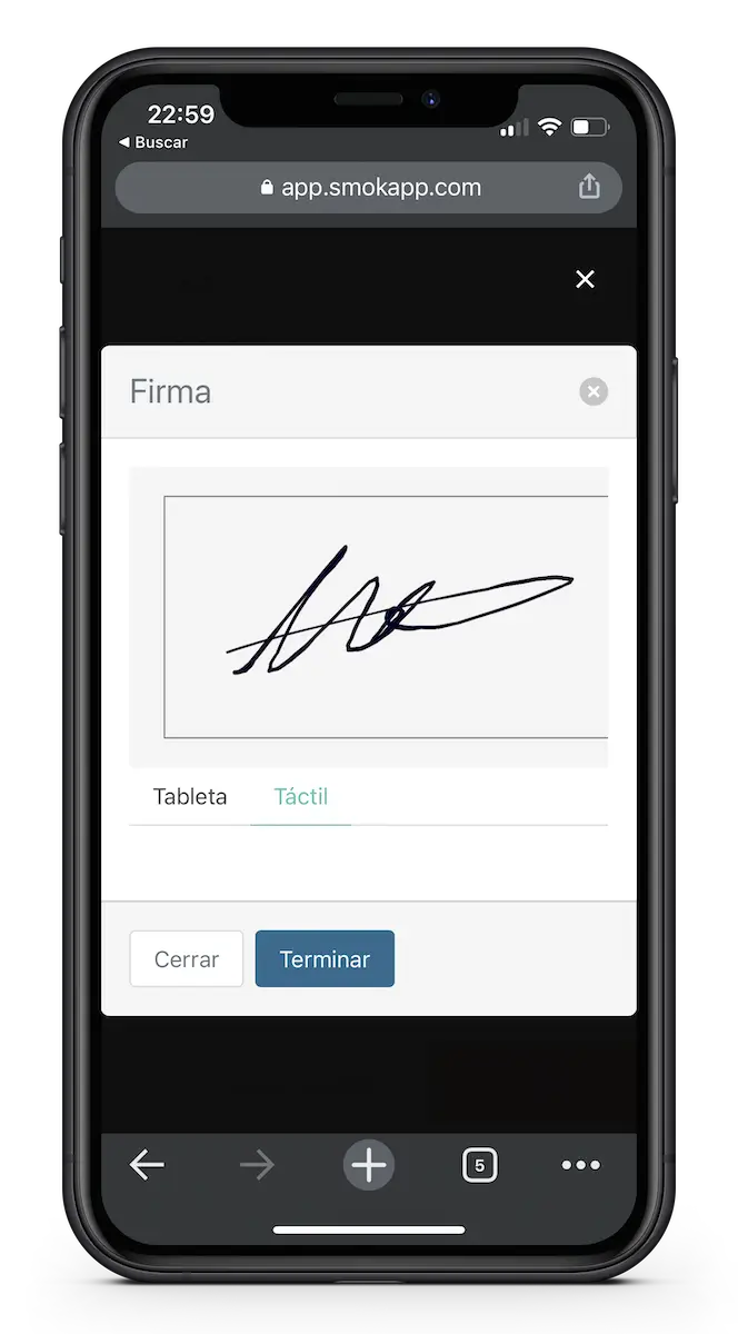 Firma digital en SmokApp