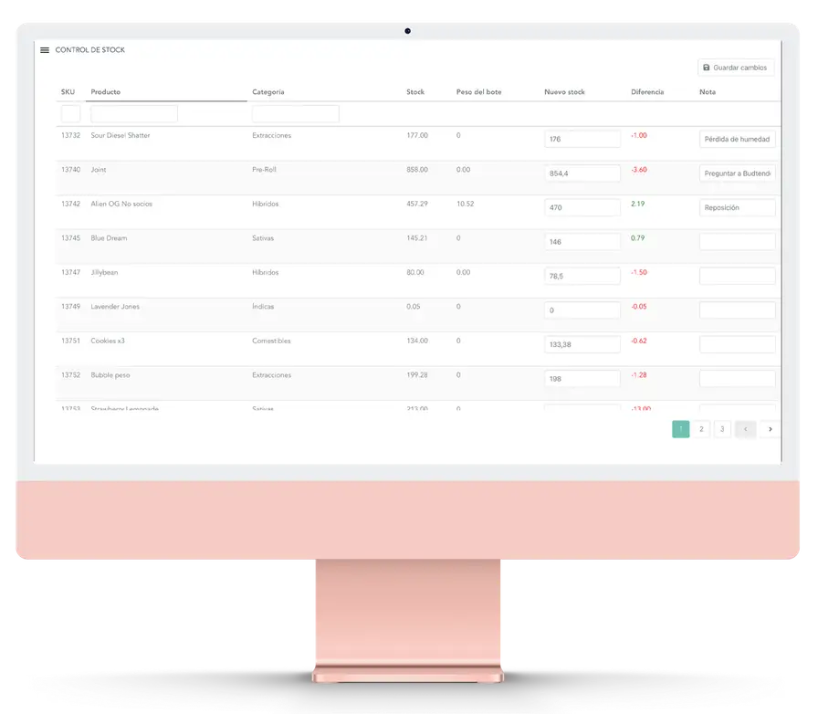 Control de stock con báscula en SmokApp