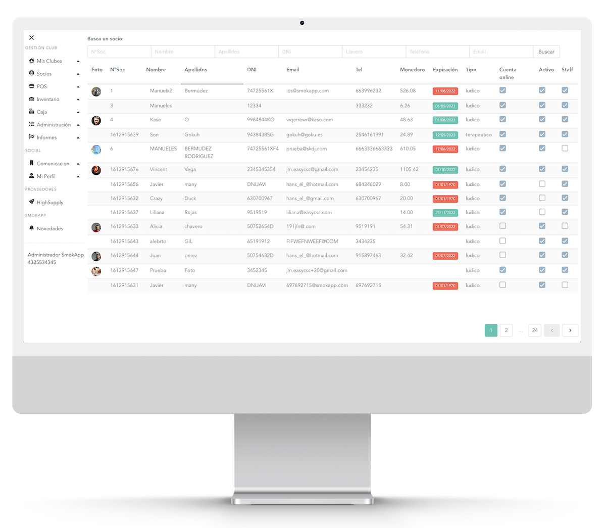 Gestion de Socios SmokApp